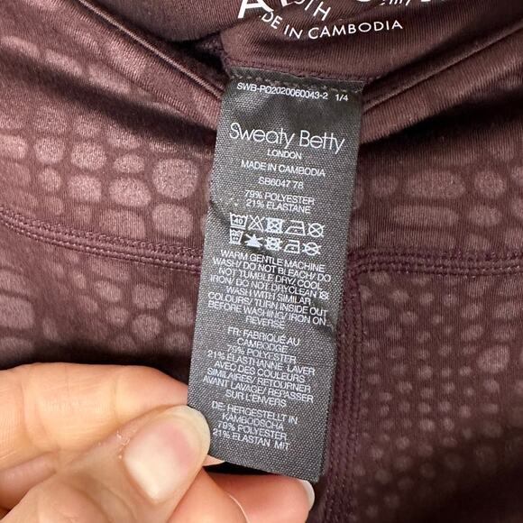 Sweaty Betty Purple Snakeskin Print All Day 7/8 Length Leggings Women's XS - Picture 7 of 9